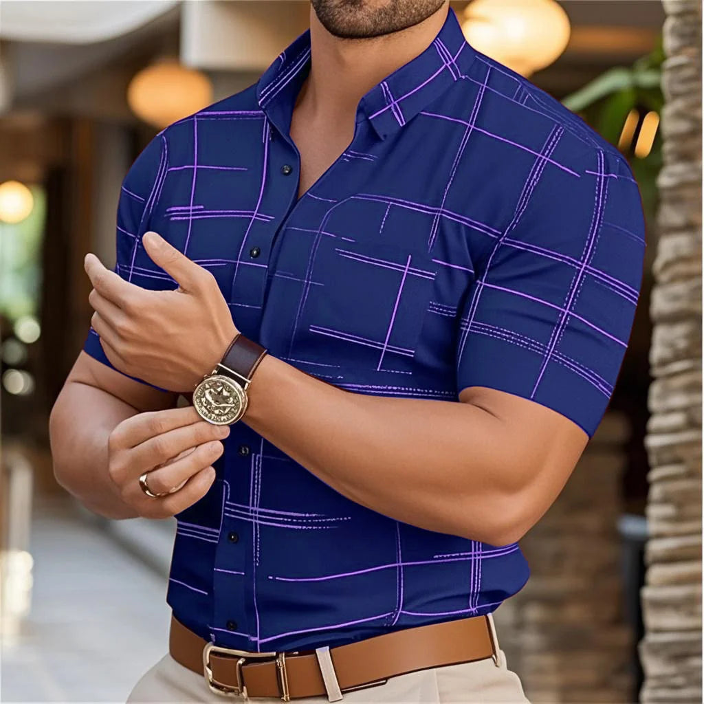 Footmax Men's Business Casual Short Sleeve Shirt - Comfortable Button Up in 16 Colors