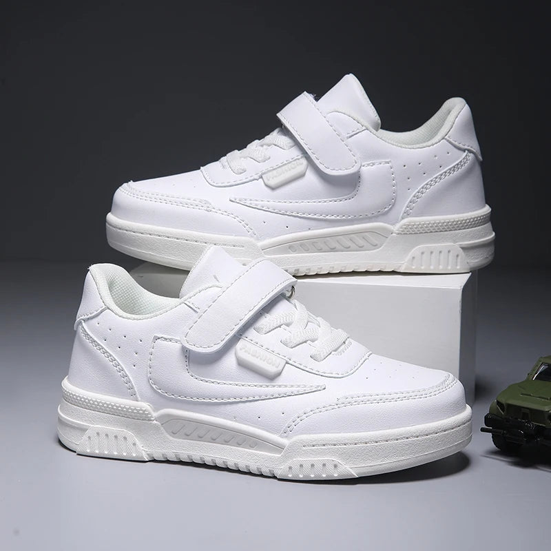 Boys' Low-Top Skate Sneakers with Hook & Loop Strap