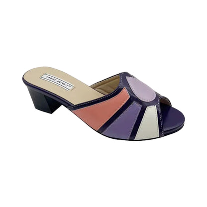 Fabio Penny Italian fashion design multi-color patchwork outdoor exquisite and elegant low-heeled slippers for ladies' banquets - footmaxldn