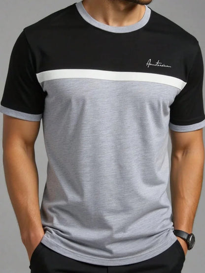 Footmax Men's Oversized Letter Print T-Shirt - Casual Summer Sports Tee - footmaxldn