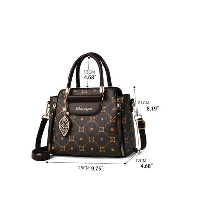 Footmax Women's Large Capacity Handbag - Retro PU Leather Shoulder Crossbody Bag - footmaxldn