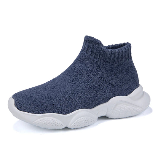 FootMax Girls Slip-On Sneakers - Lightweight Knit Fabric Kids Shoes - footmaxldn