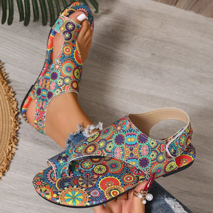 2025 Women Flat Sandals Comfortable Flats Sandals Printed Bohemia Roman Style Shoes for Women Fashion Shoes Sandalias De Mujer - footmaxldn