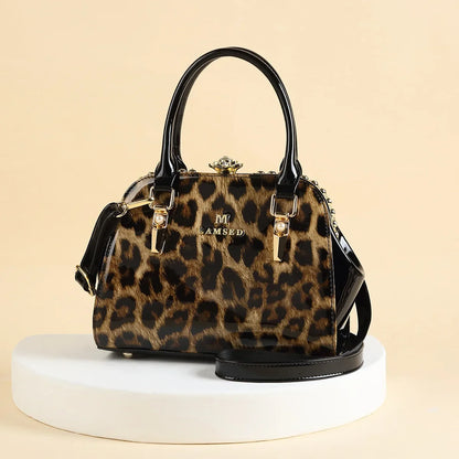 Footmax Diamond Pattern Leather Handbag - Women's Crossbody Shoulder Bag