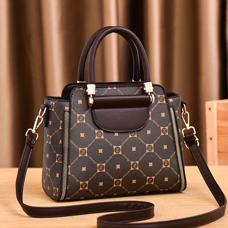 Footmax Women's Large Capacity Handbag - Retro PU Leather Shoulder Crossbody Bag - footmaxldn