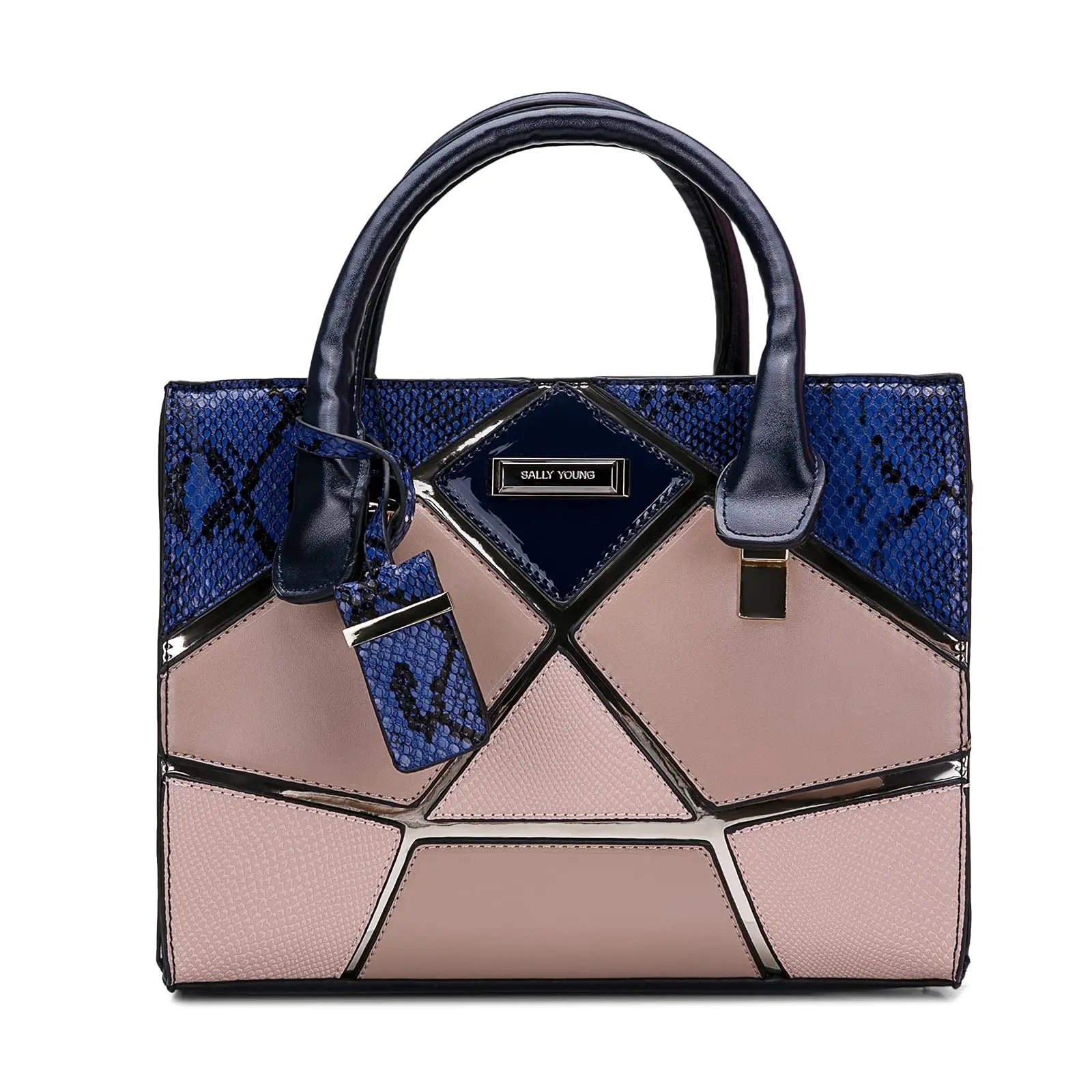 Footmax Multicolor Patchwork Snakeskin Tote Bag - Large Capacity Fashion Handbag for Women - footmaxldn