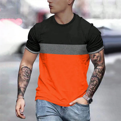 Footmaxldn Men's Striped Crew Neck T-Shirt