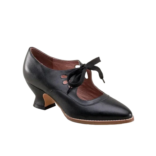 Footmax Women's Retro Jane Pumps - Vintage Butterfly Wing Derby Shoes with Low Heel - footmaxldn