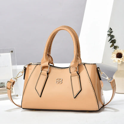 Footmax Square PU Leather Shoulder Bag - Women's Handbag 2025