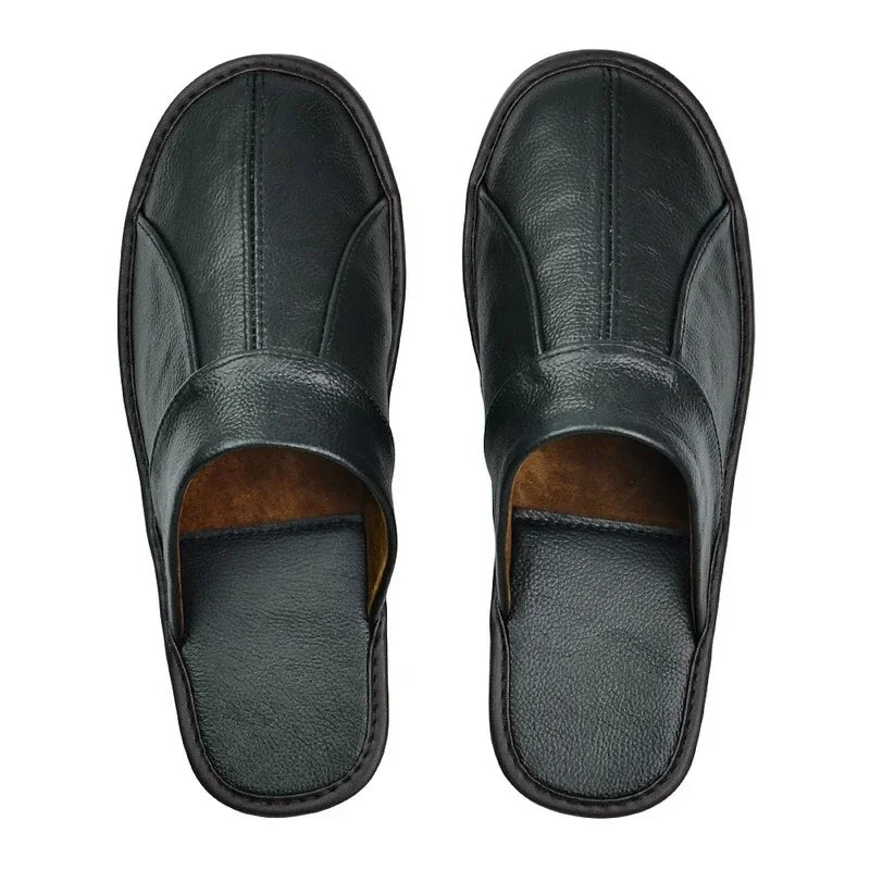 Men's Split Leather Indoor Slippers | Footmaxldn