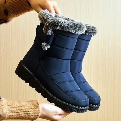 Footmax Waterproof Winter Boots Women - Faux Fur Snow Boots 2025 - footmaxldn