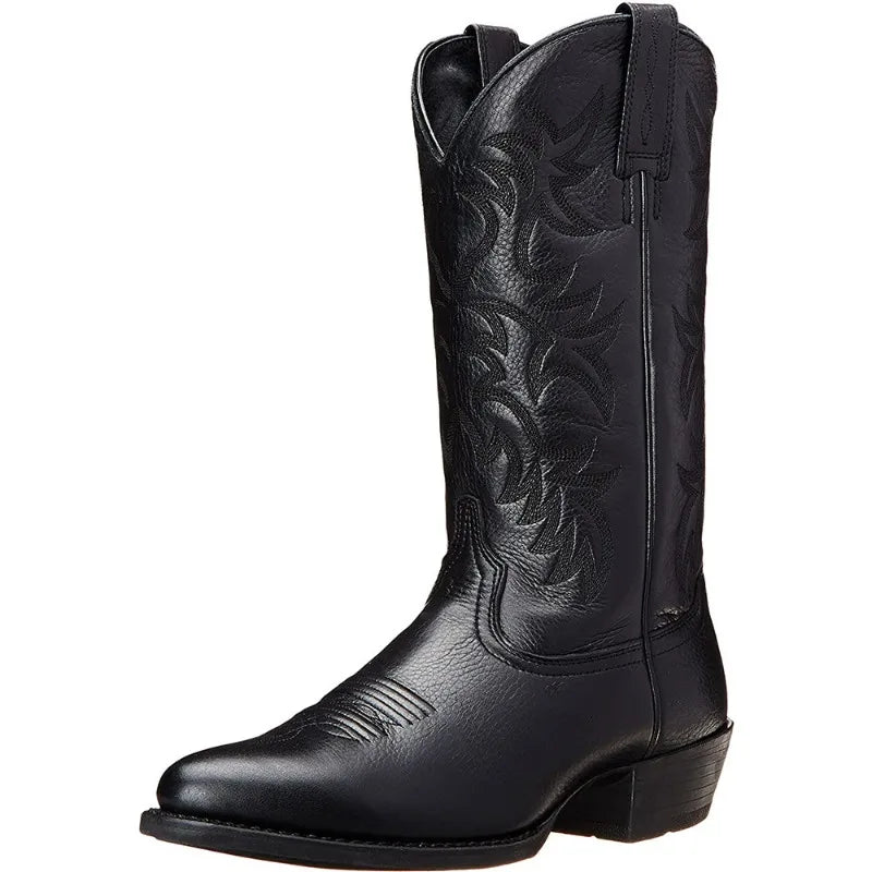 Footmaxldn Men's Pointed-Toe Western Boots