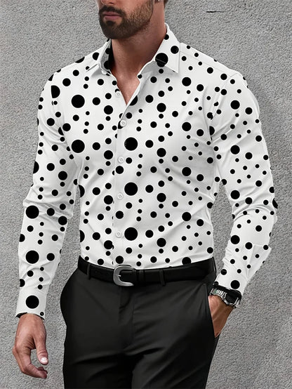 Footmaxldn Men's Printed Long-Sleeve Shirt