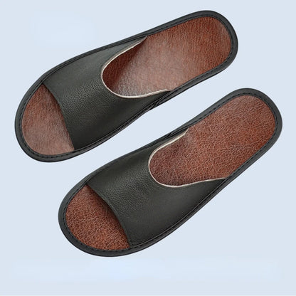 Genuine Leather Slide Sandals – Soft Insole, Non-Slip Sole | Footmaxldn