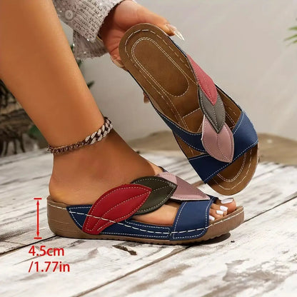 Footmaxldn Women's Lightweight Wedge Sandal Slippers — Comfort Flat Summer Slides