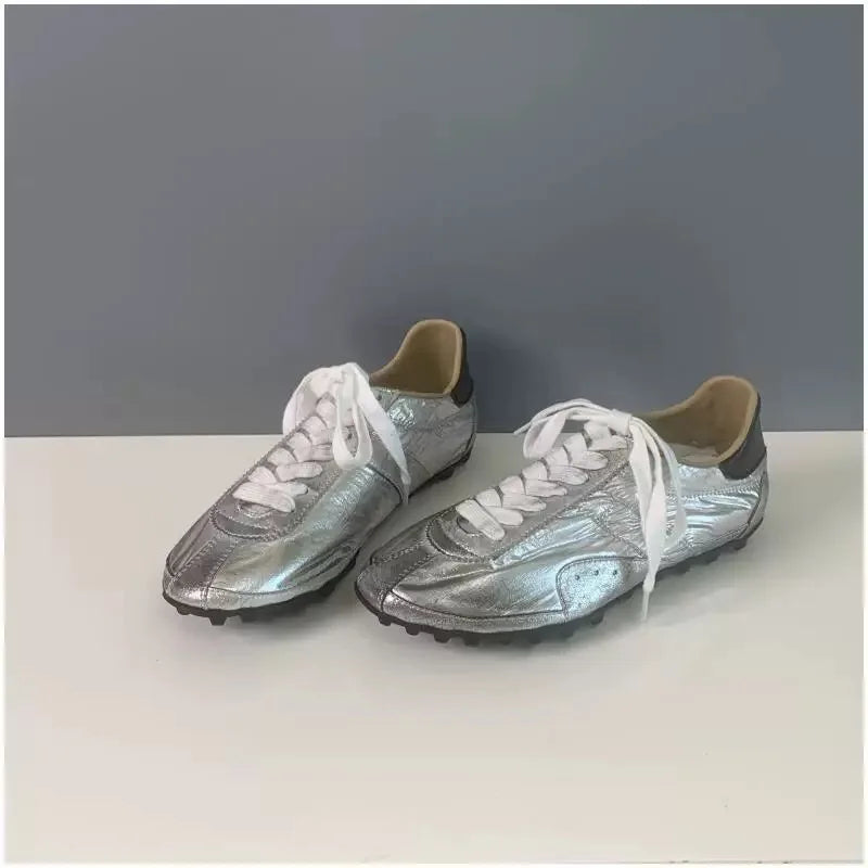 Footmaxldn Genuine Leather Lace-Up Casual Shoes