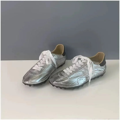 Footmaxldn Genuine Leather Lace-Up Casual Shoes