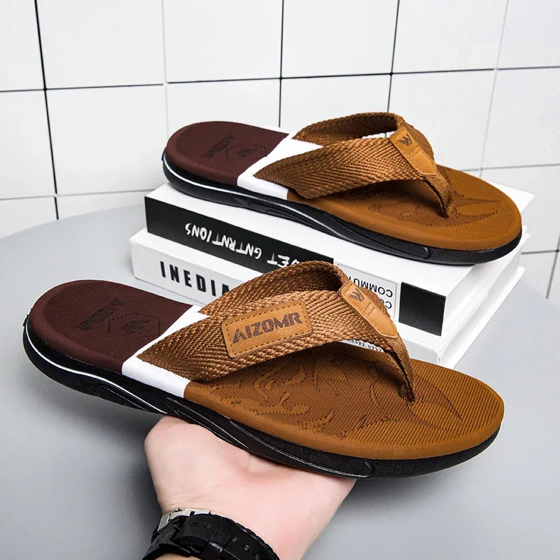 Man House Flip Flops Summer Breathable Beach Shoes EVA Slippers Sandals Men Luxury Flip Flops Soft Slippers Home Clogs Slides - footmaxldn