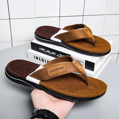 Man House Flip Flops Summer Breathable Beach Shoes EVA Slippers Sandals Men Luxury Flip Flops Soft Slippers Home Clogs Slides - footmaxldn