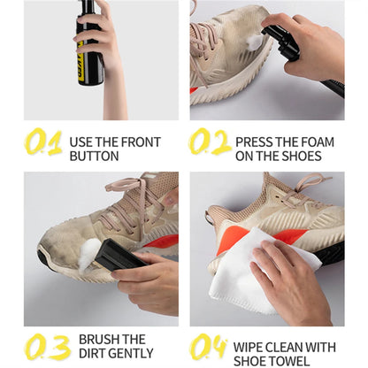 Footmax Sneaker Cleaner - 150ml Multi-Material Foam for Leather, Suede & Canvas Shoes