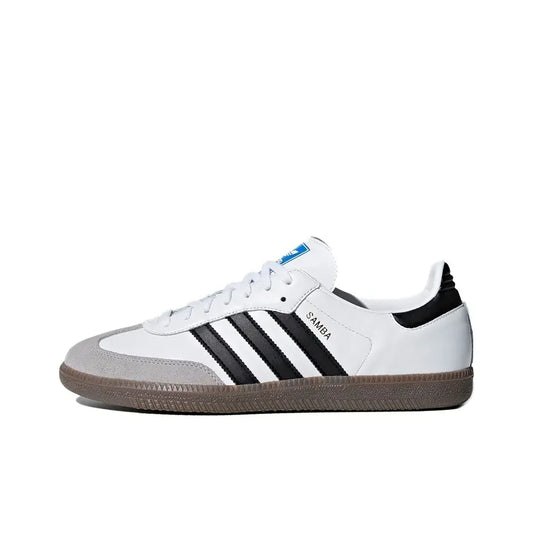 Adidas originals SAMBA OG Soft upper and relaxed foot feel low top shoes for men and women black and white gray - footmaxldn