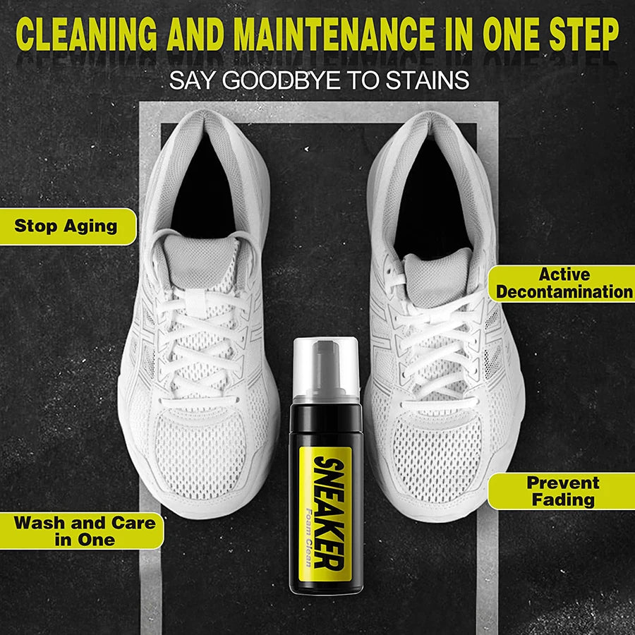 Footmax Sneaker Cleaner - 150ml Multi-Material Foam for Leather, Suede & Canvas Shoes