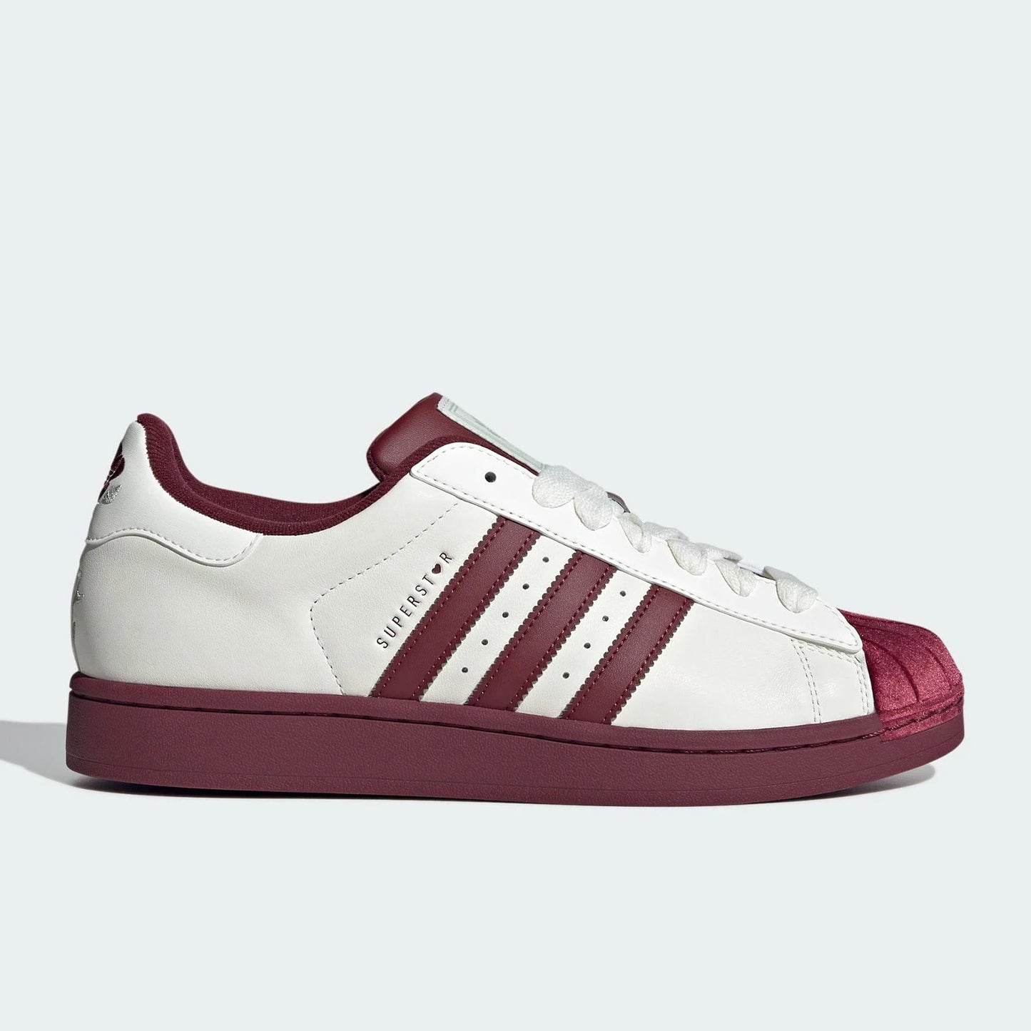 Adidas Superstar Unisex Sneakers – White & Burgundy Shell Toe | Footmaxldn