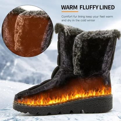 Footmax Waterproof Winter Boots Women - Faux Fur Snow Boots 2025 - footmaxldn