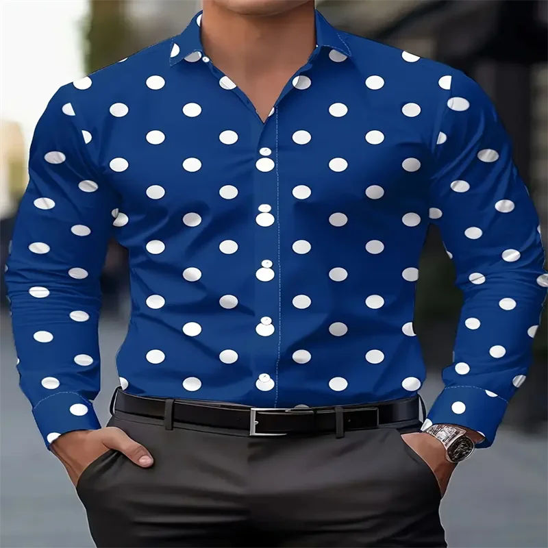 Men’s Polka Dot Long Sleeve Shirt | Footmaxldn