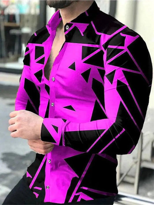 Footmax Red Plaid Hawaiian Shirt - Men's Long Sleeve Summer Beach Shirt - footmaxldn