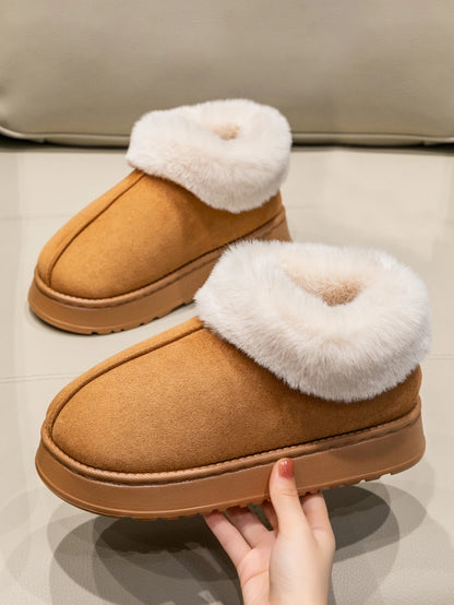 Womens Slippers Boots Fluffy Plush - FOOTMAX