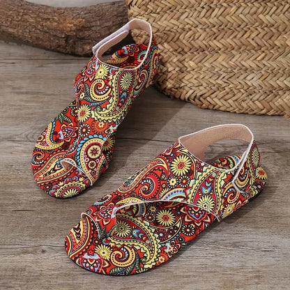 2025 Women Flat Sandals Comfortable Flats Sandals Printed Bohemia Roman Style Shoes for Women Fashion Shoes Sandalias De Mujer - footmaxldn