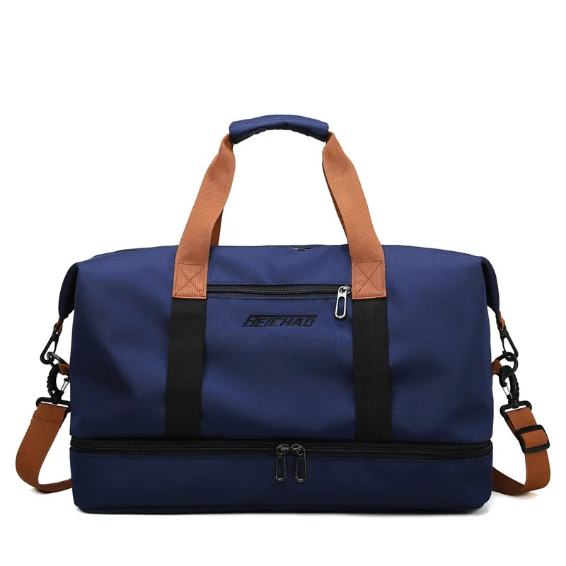 Footmax Travel Gym Bag - Portable Duffle Weekender with Shoulder & Crossbody Straps - footmaxldn