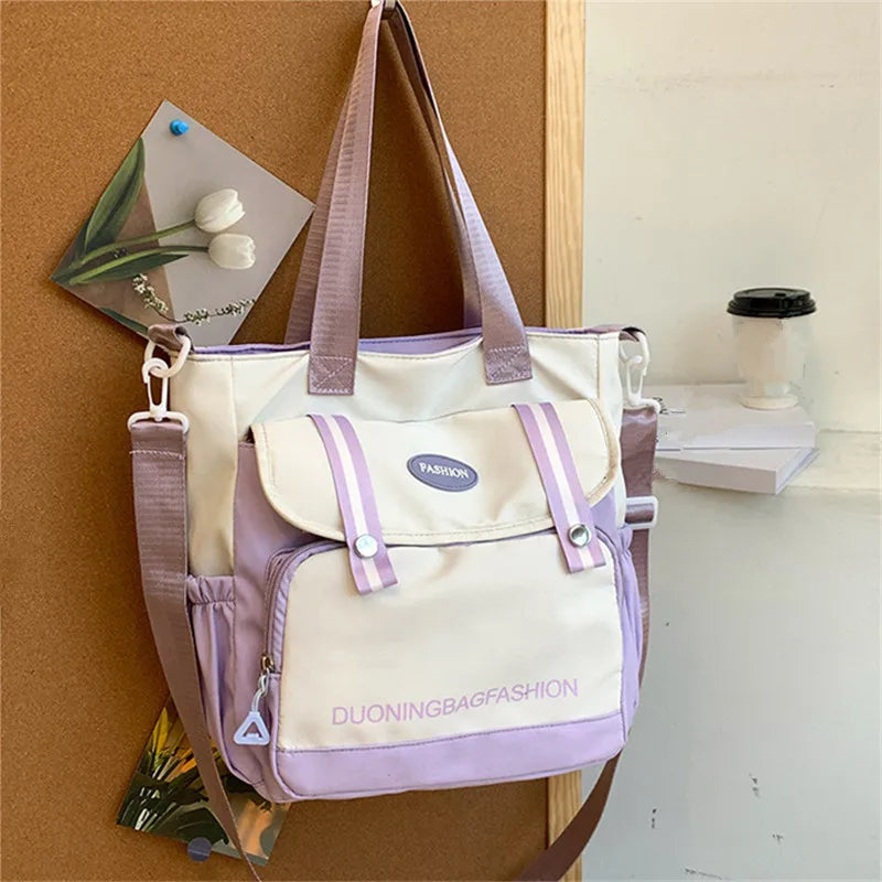 Women's Tote Bag, Large Capacity Daily Handbag, Travel Bucket Shoulder Bag, Fashion Messenger Bag,Campus School Bags Satchel - footmaxldn
