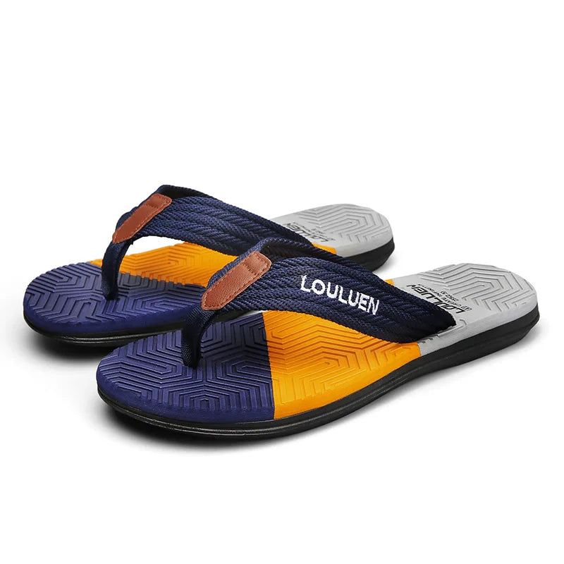 FootMax Men's Summer Beach Flip Flops - Breathable Casual Sandals Size 39-44 - footmaxldn