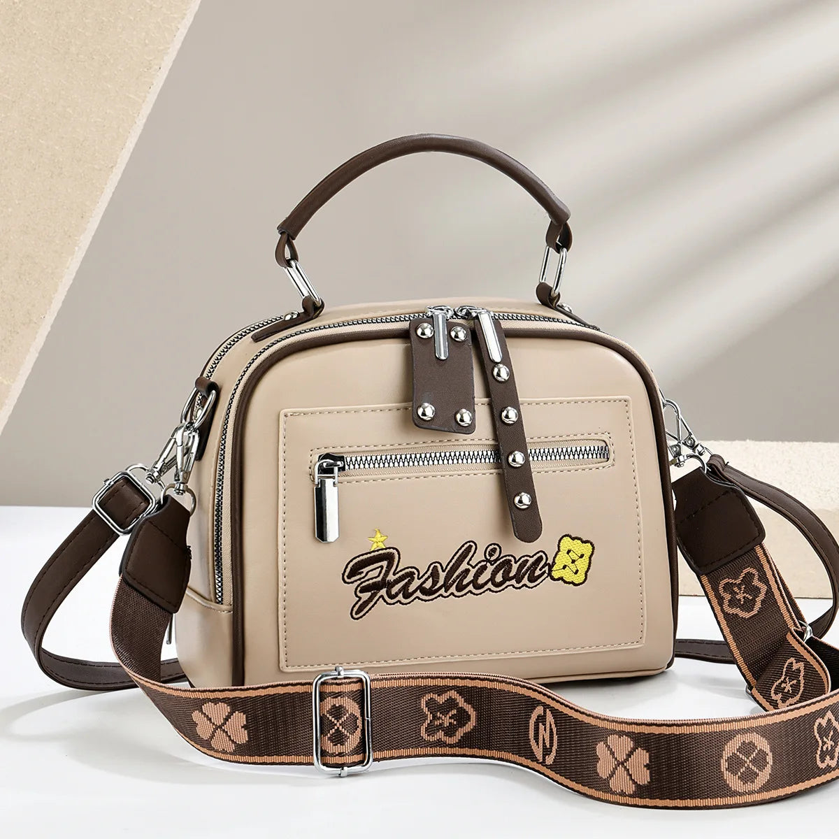 New Women bag Handbag for women 2025 sac a main Casual leather Printed monogram single shoulder straddle bag - footmaxldn