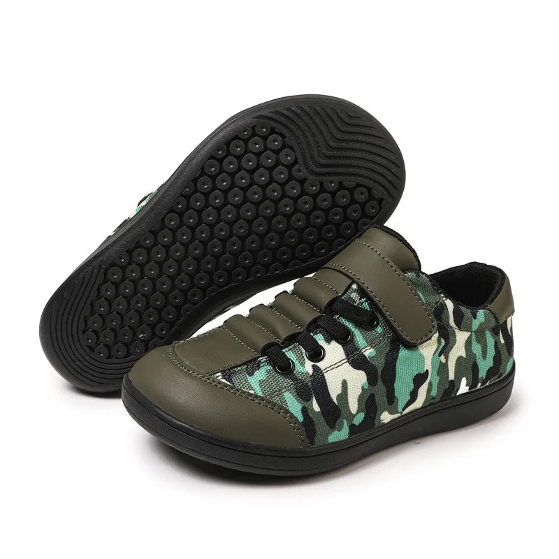 Footmaxldn Kids Barefoot Canvas Sneaker | Wide Toe Box, Zero-Drop, Non-Slip