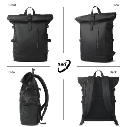 HK Expandable Travel Backpack Men Large Capacity Waterproof 15.6” Laptop Bag Hiking Rucksack Cycling Daypack Bag with USB Port - footmaxldn