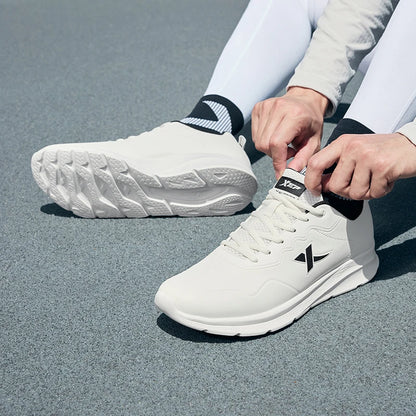 Xtep Running Shoes For Men 2024 Winter Leather Waterproof Sports Shoes Cushioning Wear-Resistant Jogging Sneakers 876419110051 - footmaxldn