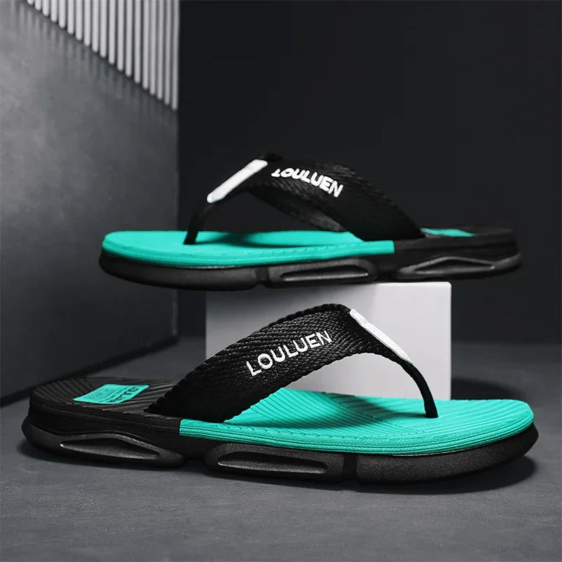 FootMax ELUVA Men's Beach Flip Flops - Lightweight Anti-Slip Summer Sandals 2025 - footmaxldn