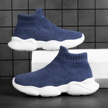 FootMax Girls Slip-On Sneakers - Lightweight Knit Fabric Kids Shoes - footmaxldn