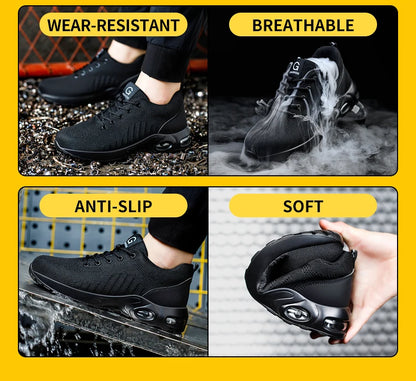 New Styles Men Safety Boots With Steel Toe Cap Anti-smash Work Sneakers Safety Shoes Men IndestructibleWork Boots Tactical Boots - footmaxldn