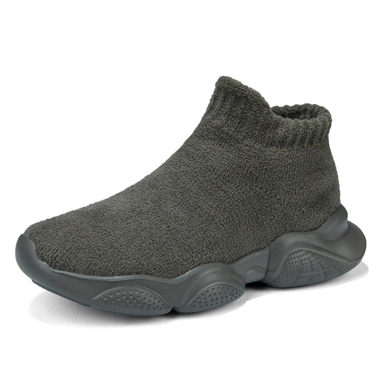 FootMax Girls Slip-On Sneakers - Lightweight Knit Fabric Kids Shoes - footmaxldn