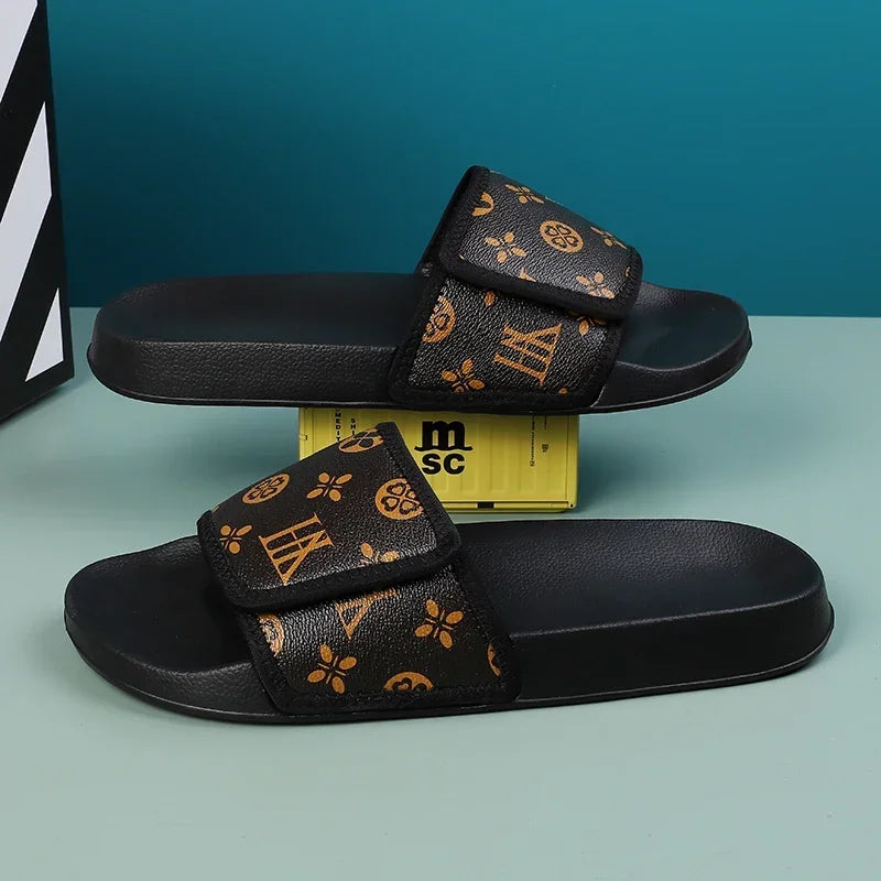 Men's Monogram Slide Sandals | Cushioned Summer Slippers – Footmaxldn