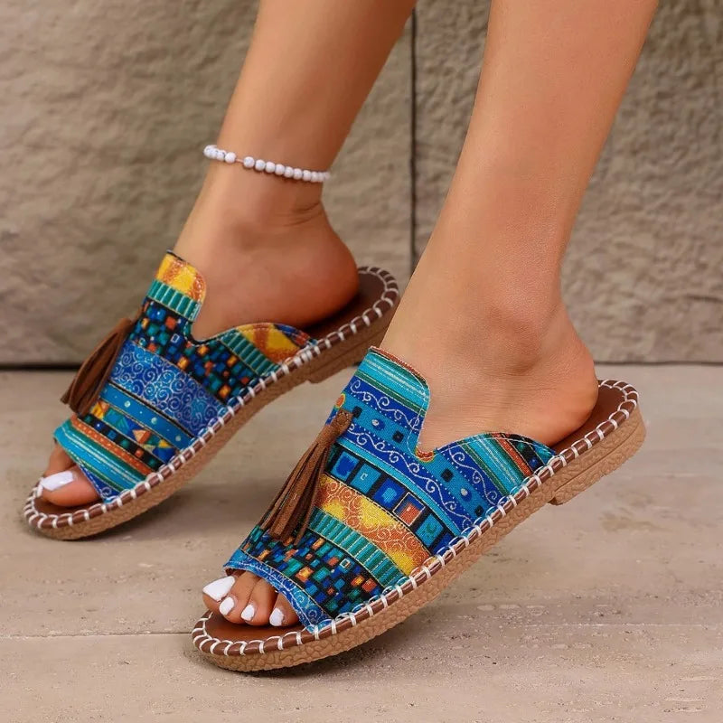 Women Slippers Summer Casual Beach Holiday Slippers New Fashion Fringe Outdoor Flat Shoes Open Toe Sandals for Women - footmaxldn
