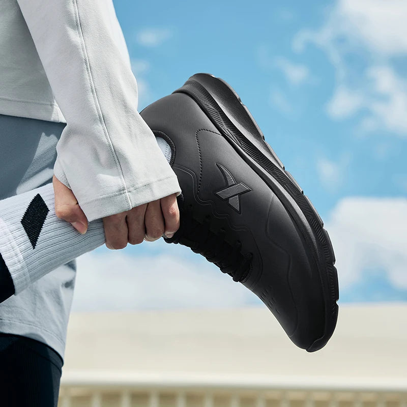 Xtep Running Shoes For Men 2024 Winter Leather Waterproof Sports Shoes Cushioning Wear-Resistant Jogging Sneakers 876419110051 - footmaxldn