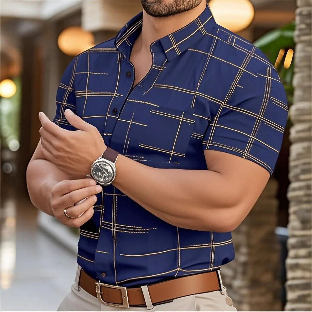 Footmax Men's Business Casual Short Sleeve Shirt - Comfortable Button Up in 16 Colors