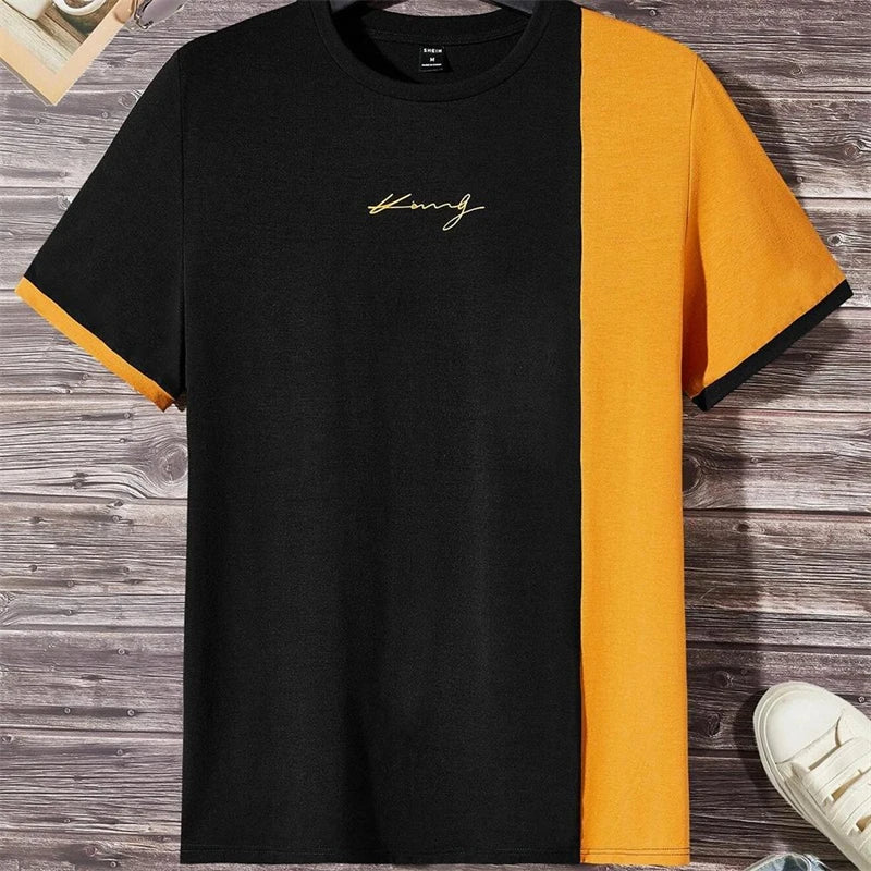 Footmaxldn Men's Striped Crew Neck T-Shirt