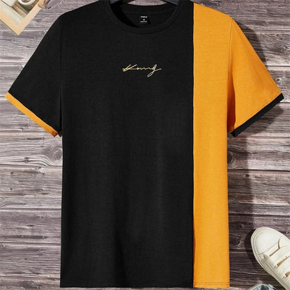 Footmaxldn Men's Striped Crew Neck T-Shirt