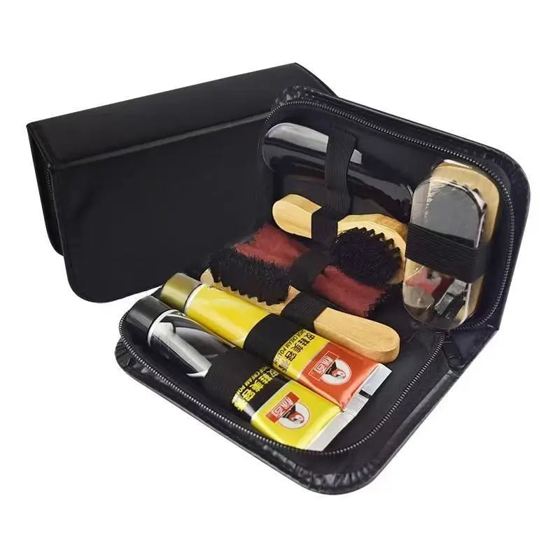 Footmax Leather Shoe Polish & Brush Cleaning Kit - Professional Care Set